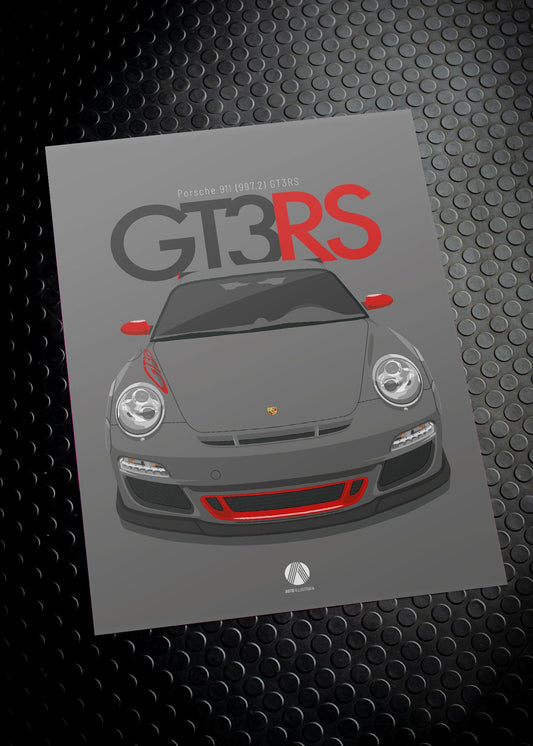 2011 Porsche 911 (997.2) GT3 RS Grey Black - poster print