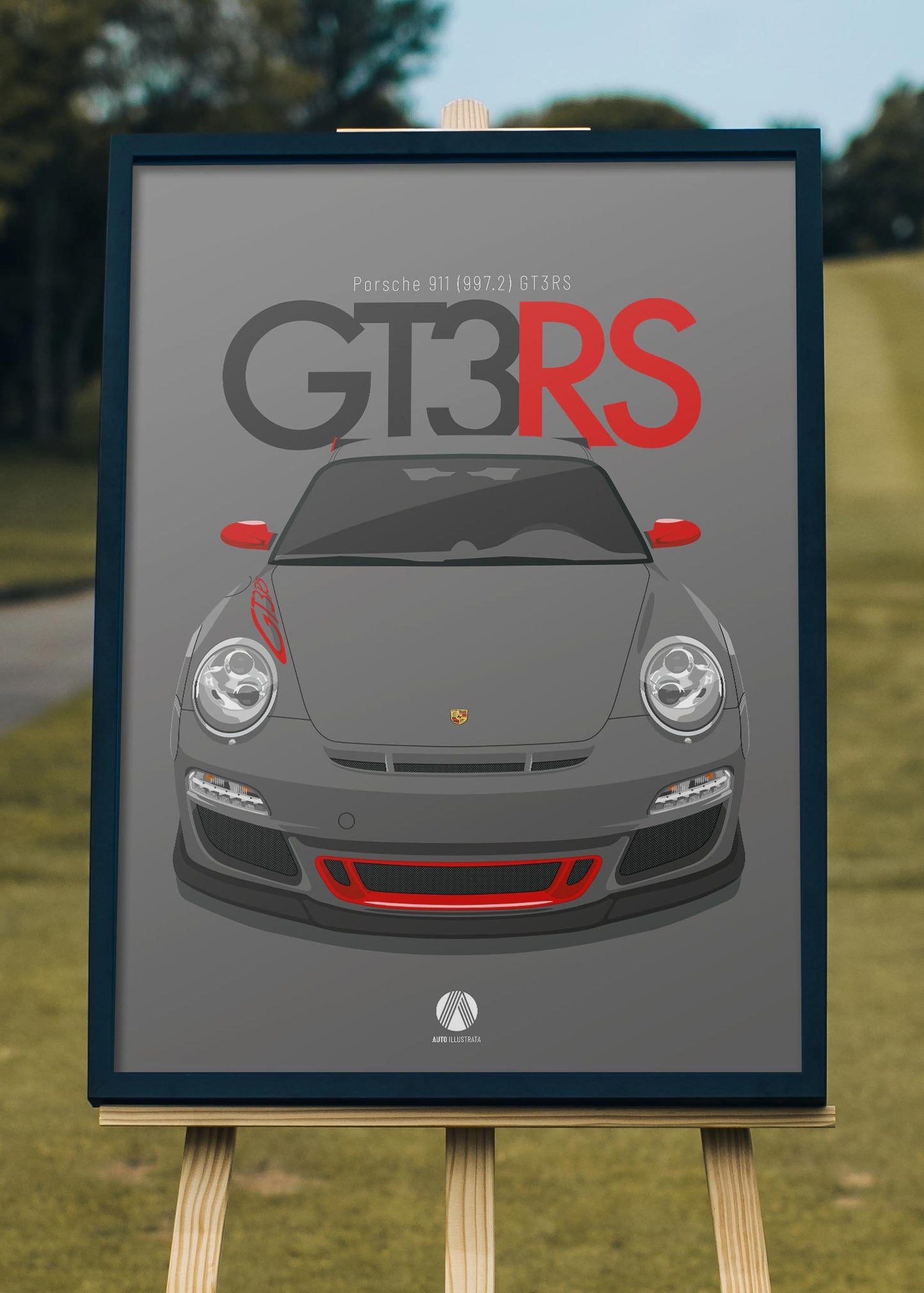 2011 Porsche 911 (997.2) GT3 RS Grey Black - poster print