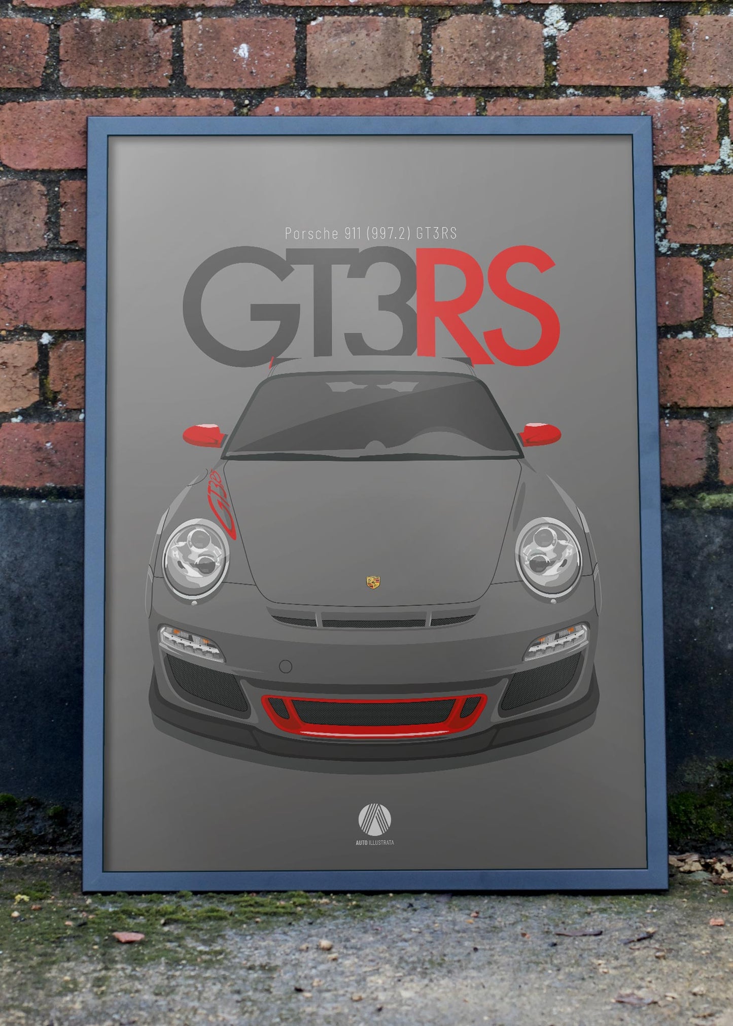 2011 Porsche 911 (997.2) GT3 RS Grey Black - poster print