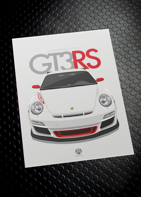2011 Porsche 911 (997.2) GT3 RS Carrara White - poster print