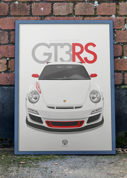 2011 Porsche 911 (997.2) GT3 RS Carrara White - poster print