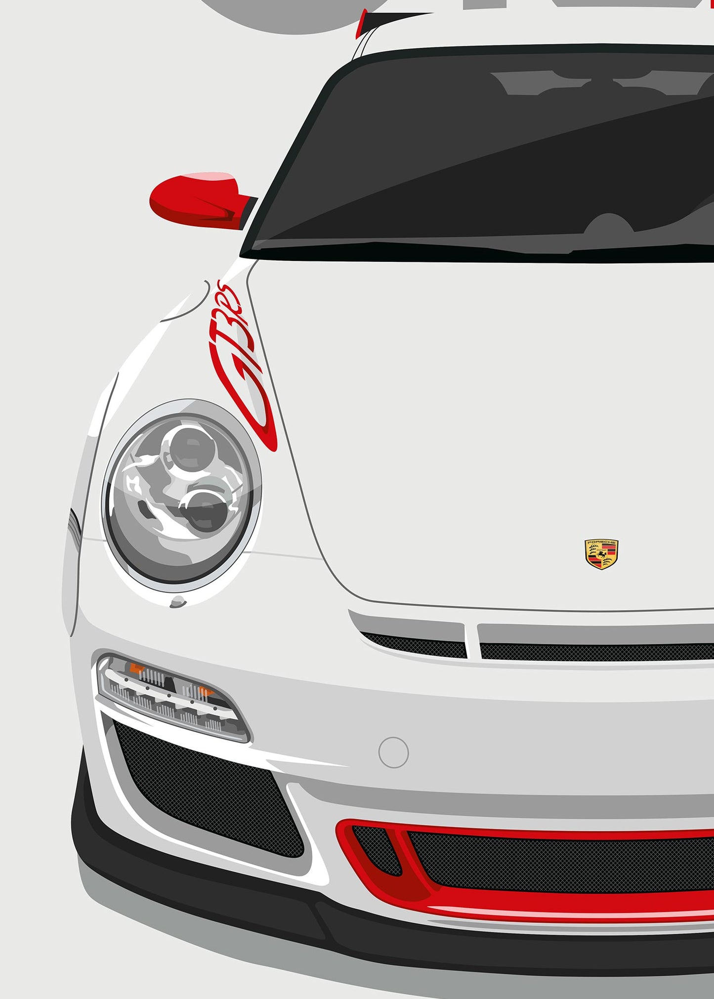 2011 Porsche 911 (997.2) GT3 RS Carrara White - poster print