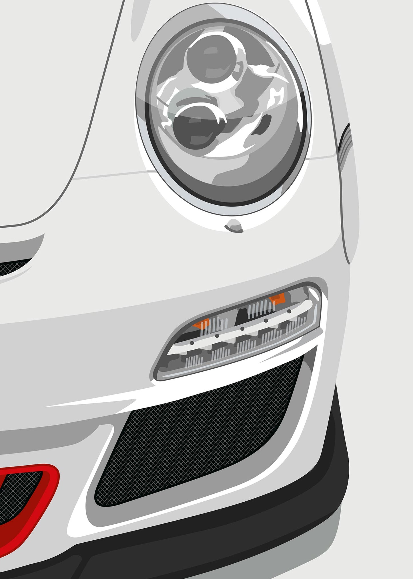 2011 Porsche 911 (997.2) GT3 RS Carrara White - poster print