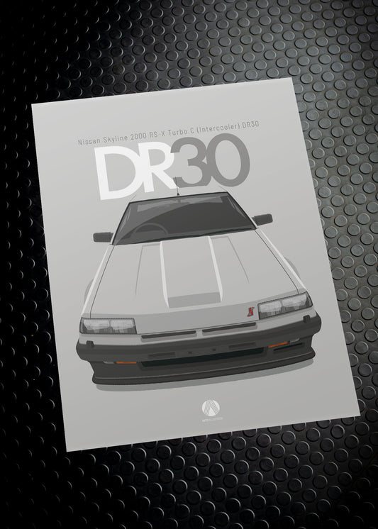 1984 Nissan Skyline 2000 RS-X Turbo C (Intercooler) DR30 - Silver - poster print