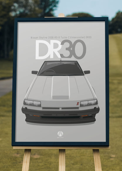 1984 Nissan Skyline 2000 RS-X Turbo C (Intercooler) DR30 - Silver - poster print