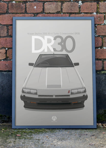 1984 Nissan Skyline 2000 RS-X Turbo C (Intercooler) DR30 - Silver - poster print