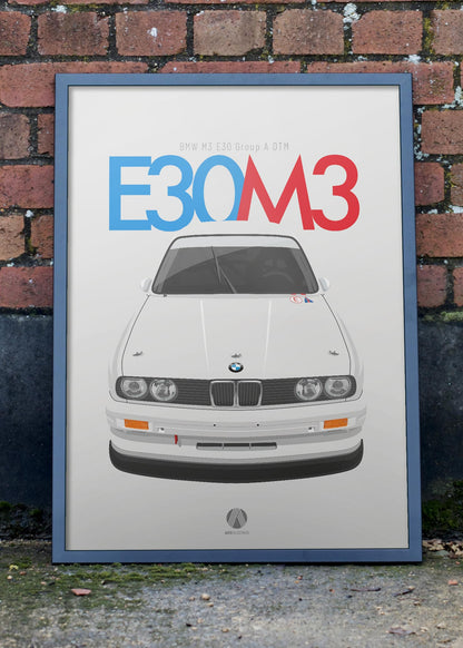 1991 BMW E30 M3 Group A DTM - poster print