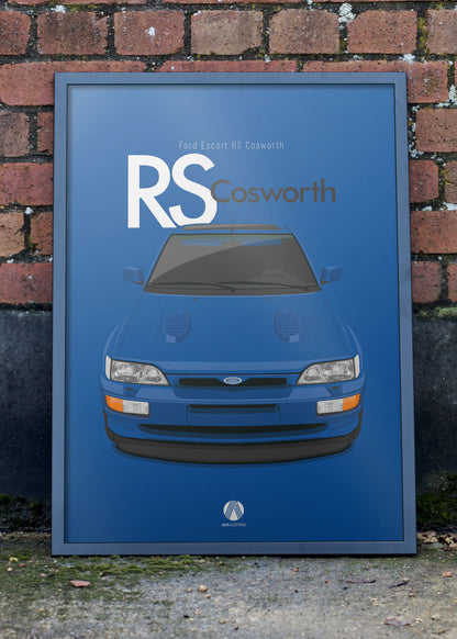 1992 Ford Escort RS Cosworth - Imperial Blue - poster print