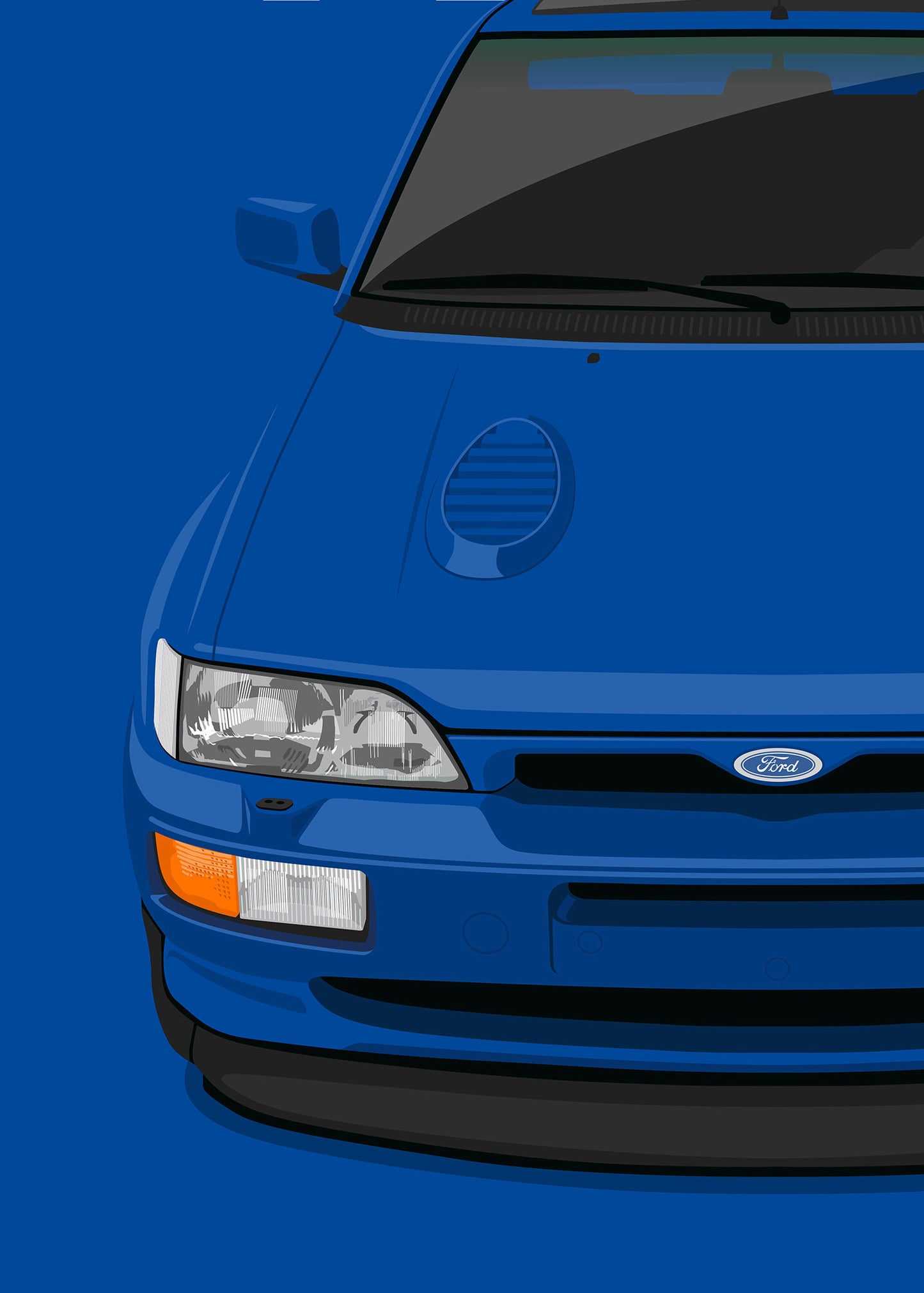 1992 Ford Escort RS Cosworth - Imperial Blue - poster print
