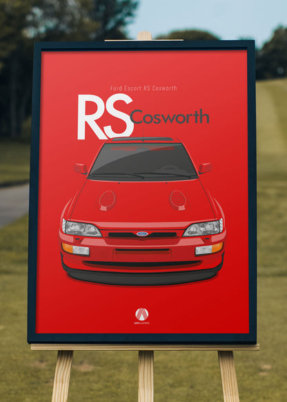 1992 Ford Escort RS Cosworth - Radiant Red - poster print