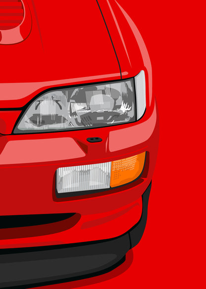 1992 Ford Escort RS Cosworth - Radiant Red - poster print