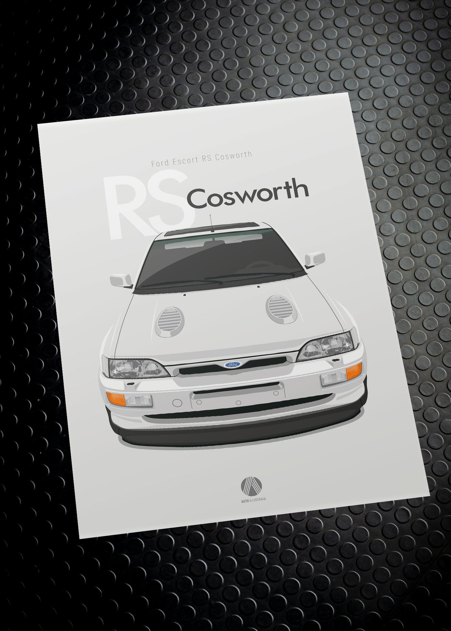 1992 Ford Escort RS Cosworth - Diamond White - poster print