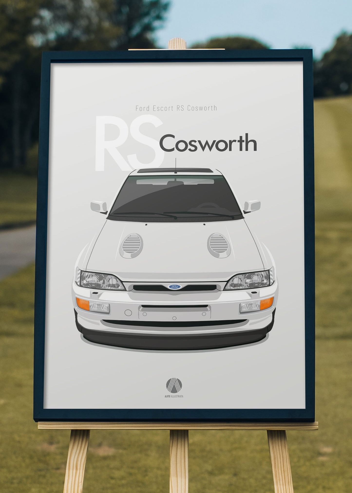 1992 Ford Escort RS Cosworth - Diamond White - poster print