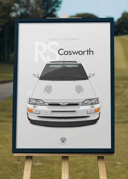1992 Ford Escort RS Cosworth - Diamond White - poster print