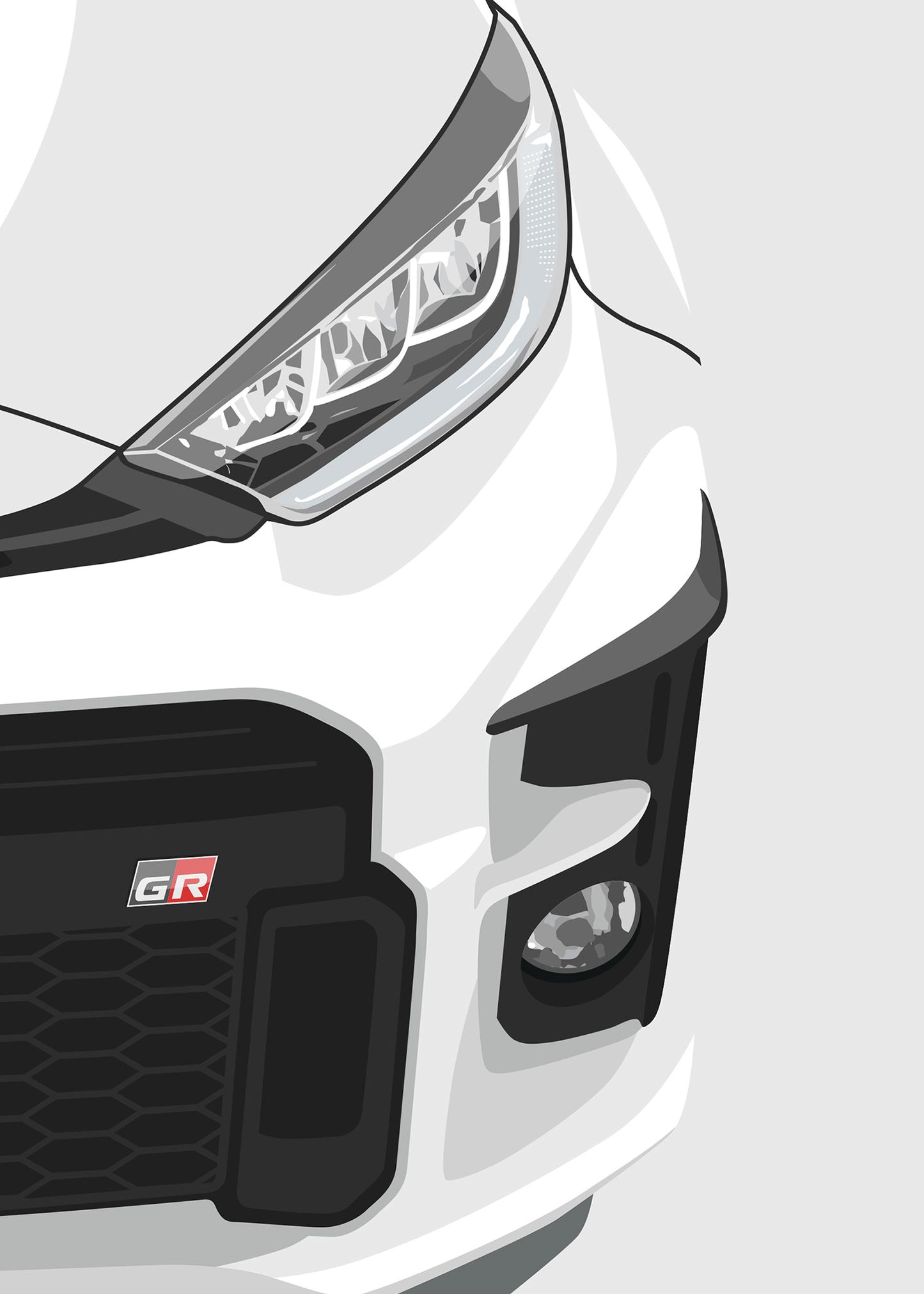 2020 Toyota GR Yaris - Pure White - poster print