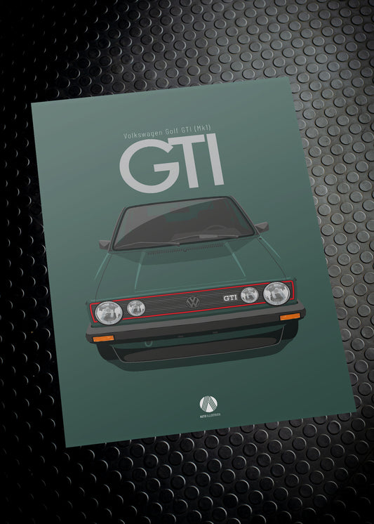 1983 Volkswagen Golf GTI (Mk1) - Lhasa Green - poster print