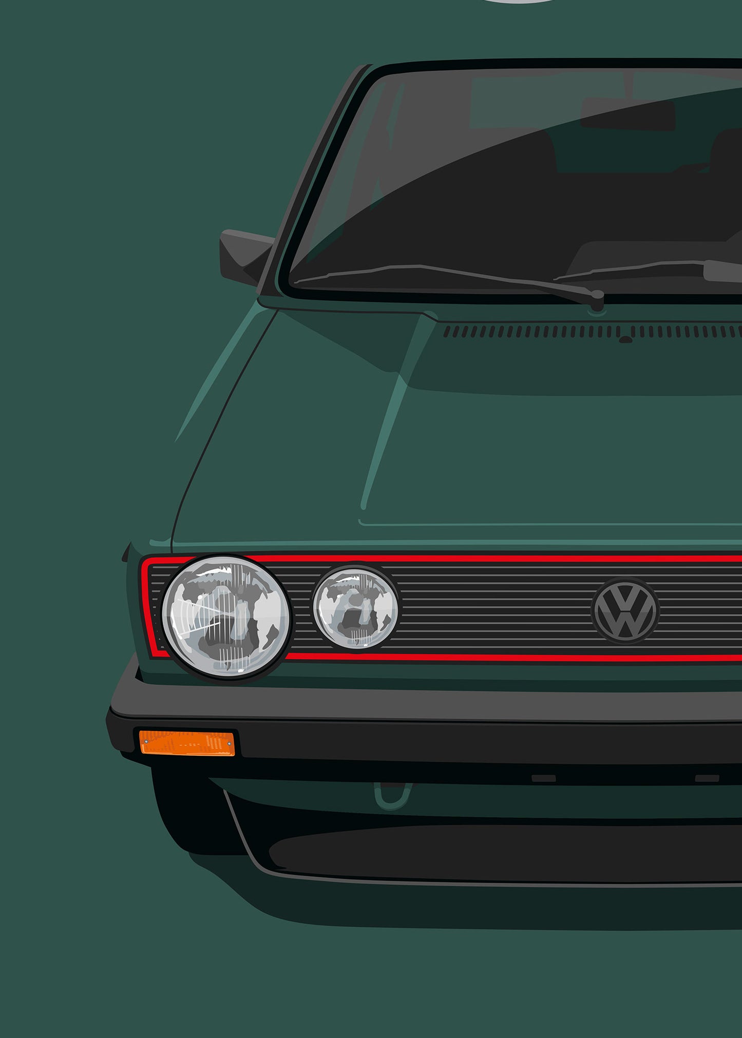 1983 Volkswagen Golf GTI (Mk1) - Lhasa Green - poster print