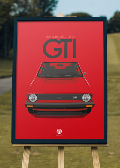 1980 Volkswagen Golf GTI (Mk1) - Mars Red - poster print