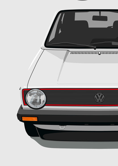 1980 Volkswagen Golf GTI (Mk1) - Alpine White - poster print