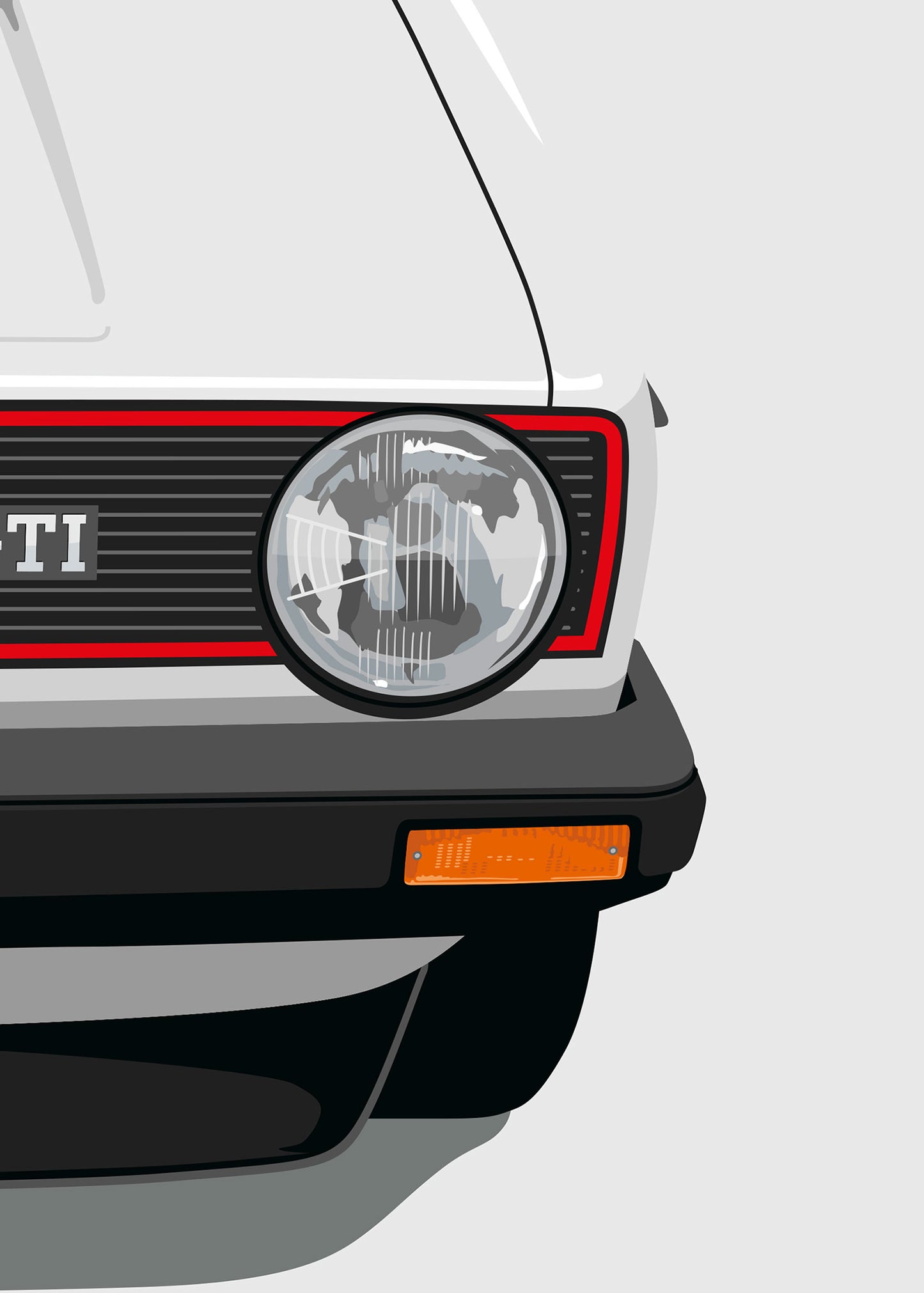 1980 Volkswagen Golf GTI (Mk1) - Alpine White - poster print