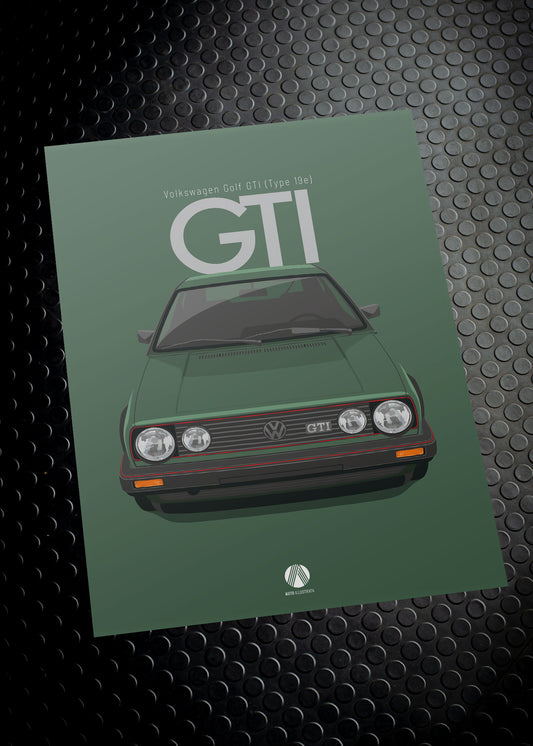 1988 Volkswagen Golf GTI (Mk2) - Oak Green - poster print