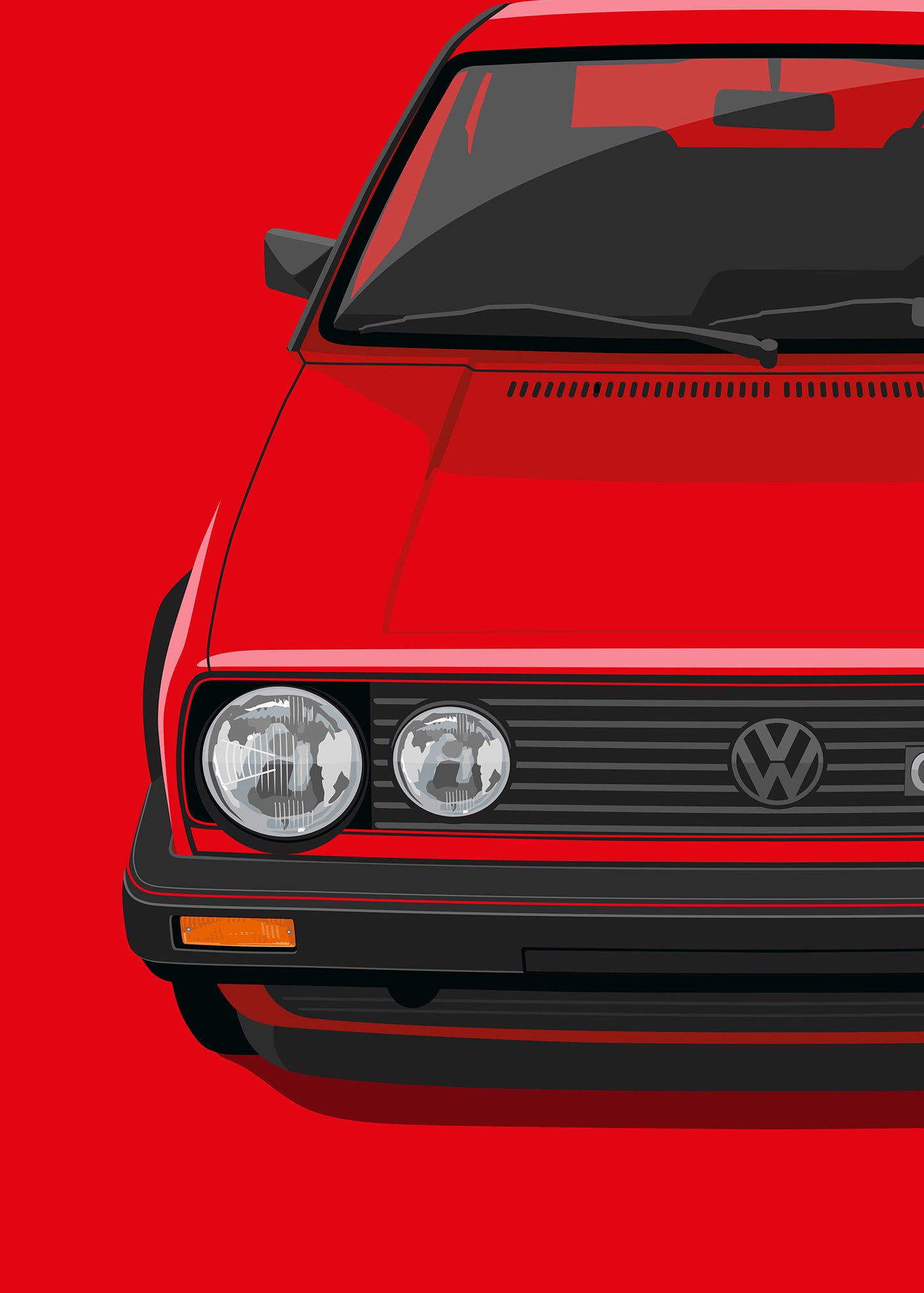1984 Volkswagen Golf GTI (Mk2) - Mars Red - poster print