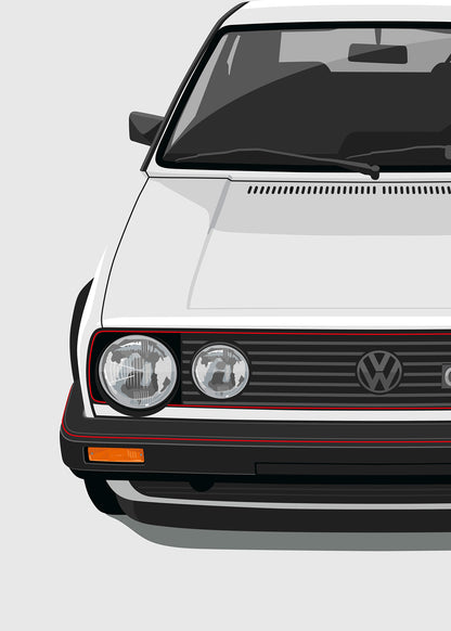 1984 Volkswagen Golf GTI (Mk2) - Alpine White - poster print