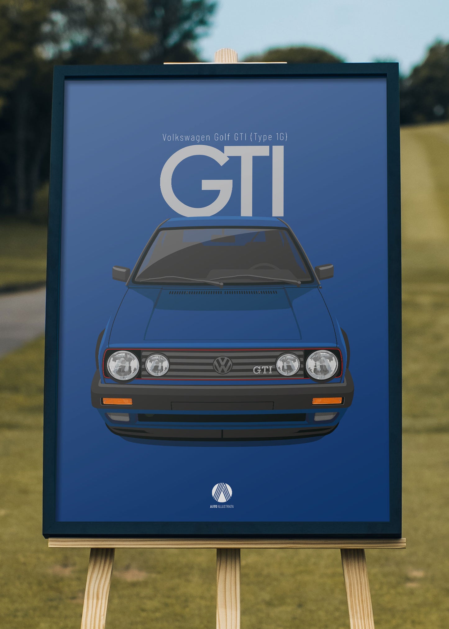 1991 Volkswagen Golf GTI (Mk2) - Bright Blue - poster print