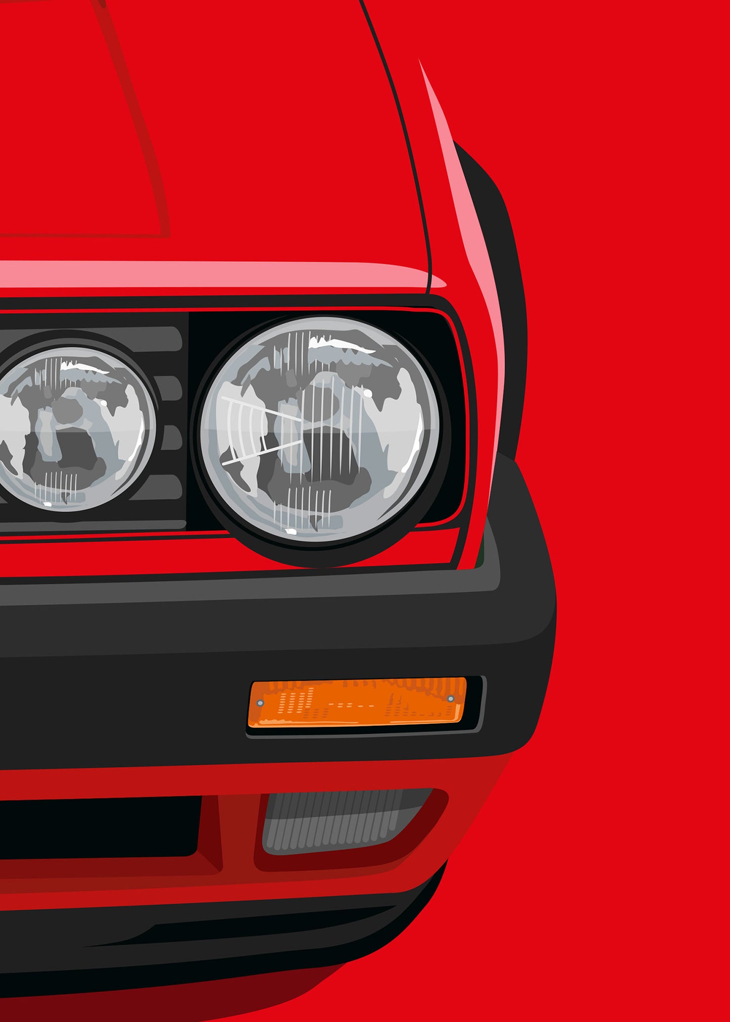 1991 Volkswagen Golf GTI (Mk2) - Mars Red - poster print