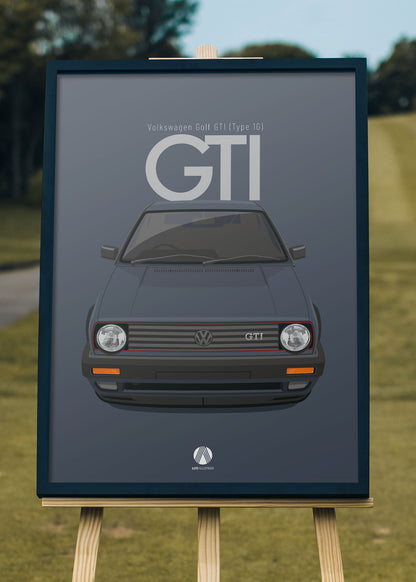 1991 Volkswagen Golf GTI (Mk2) - Helios Blue - poster print