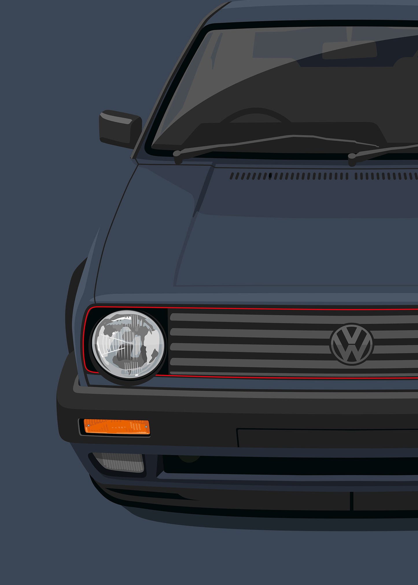 1991 Volkswagen Golf GTI (Mk2) - Helios Blue - poster print