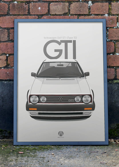 1991 Volkswagen Golf GTI (Mk2) - Alpine White - poster print