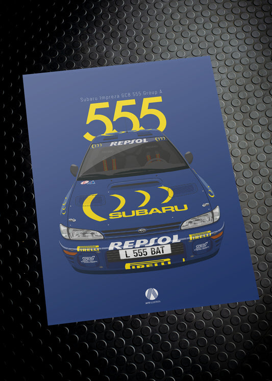1995 Subaru Impreza 555 Group A WRC Winner - poster print