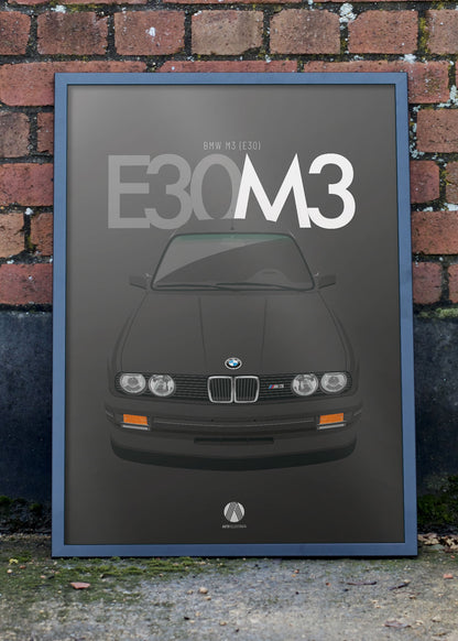 1990 BMW E30 M3 Diamond Black 181 - poster print