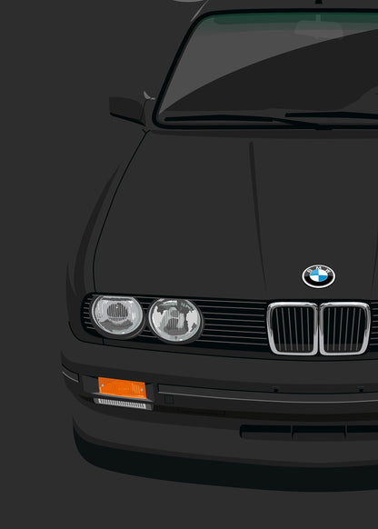 1990 BMW E30 M3 Diamond Black 181 - poster print