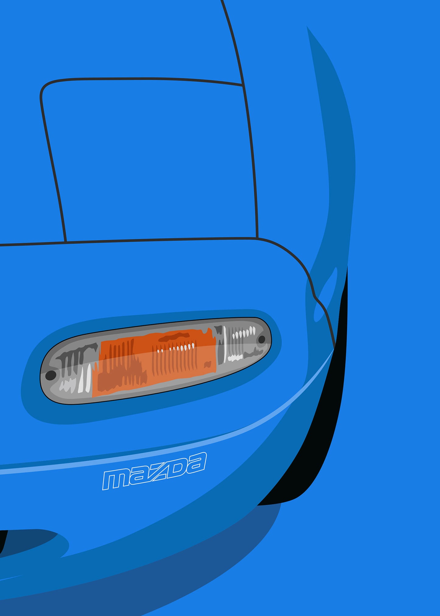 1990 Mazda MX5 Mk1 - Mariner Blue - poster print