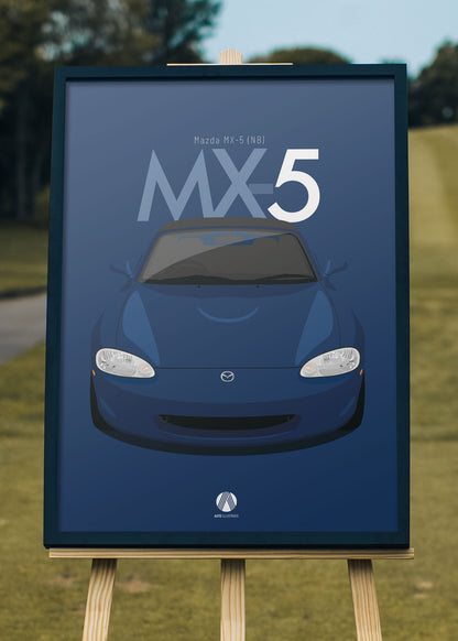 1997 Mazda MX5 Mk2 (NB) - Twilight Blue - poster print