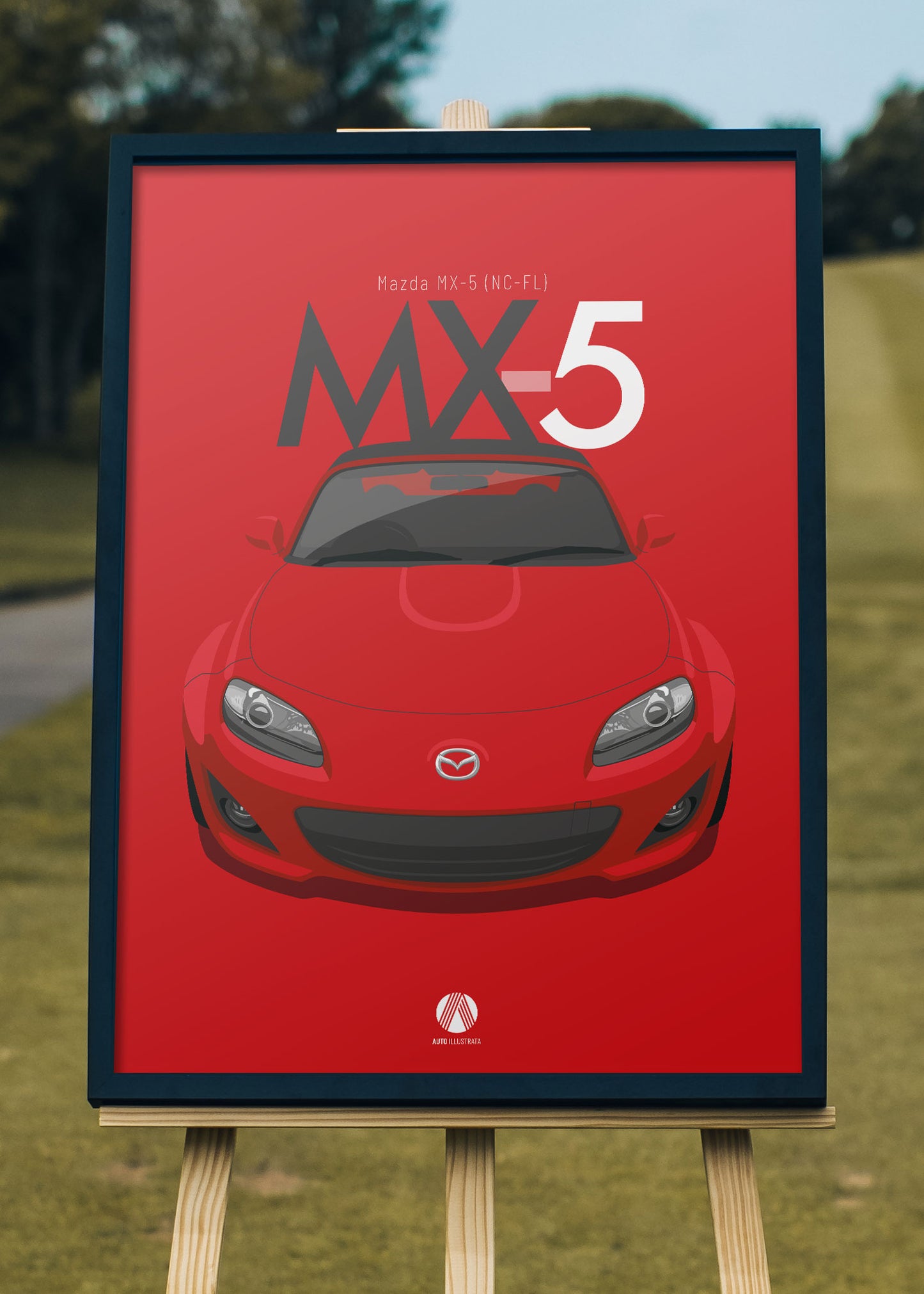 2009 Mazda MX5 (NC-FL) Mk3 - True Red - poster print
