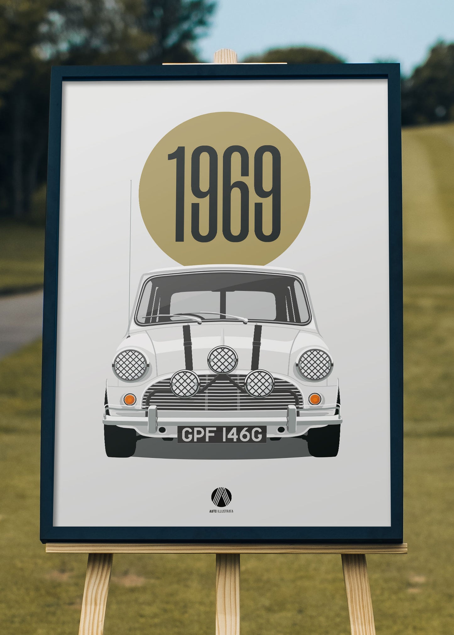 1969 Mini Cooper S - Italian Job - White - poster print