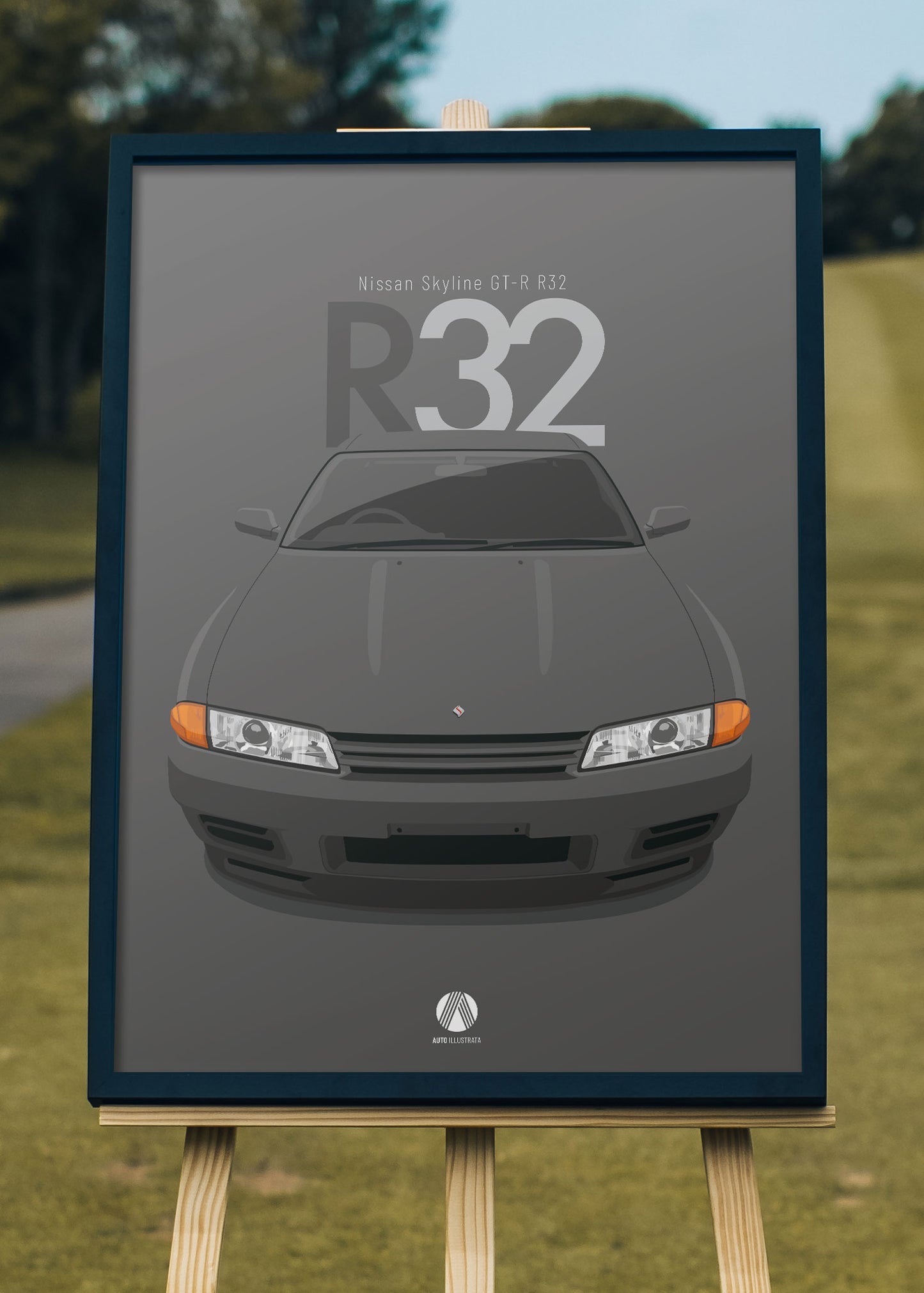 1989 Nissan Skyline R32 GTR - Gun Grey - poster print