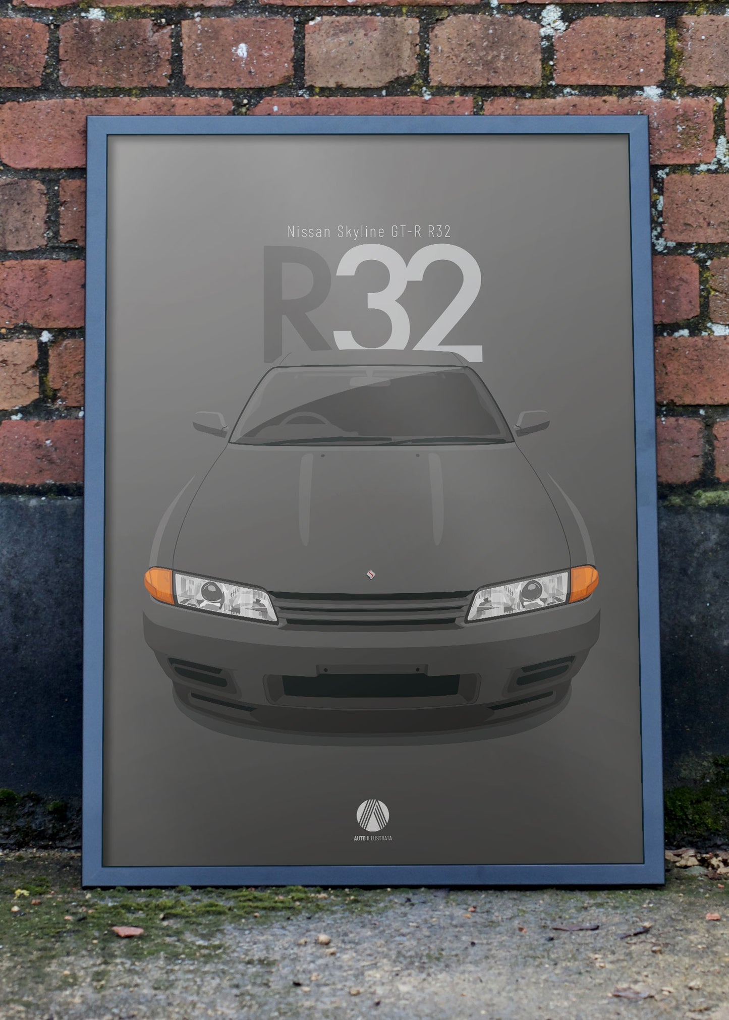 1989 Nissan Skyline R32 GTR - Gun Grey - poster print