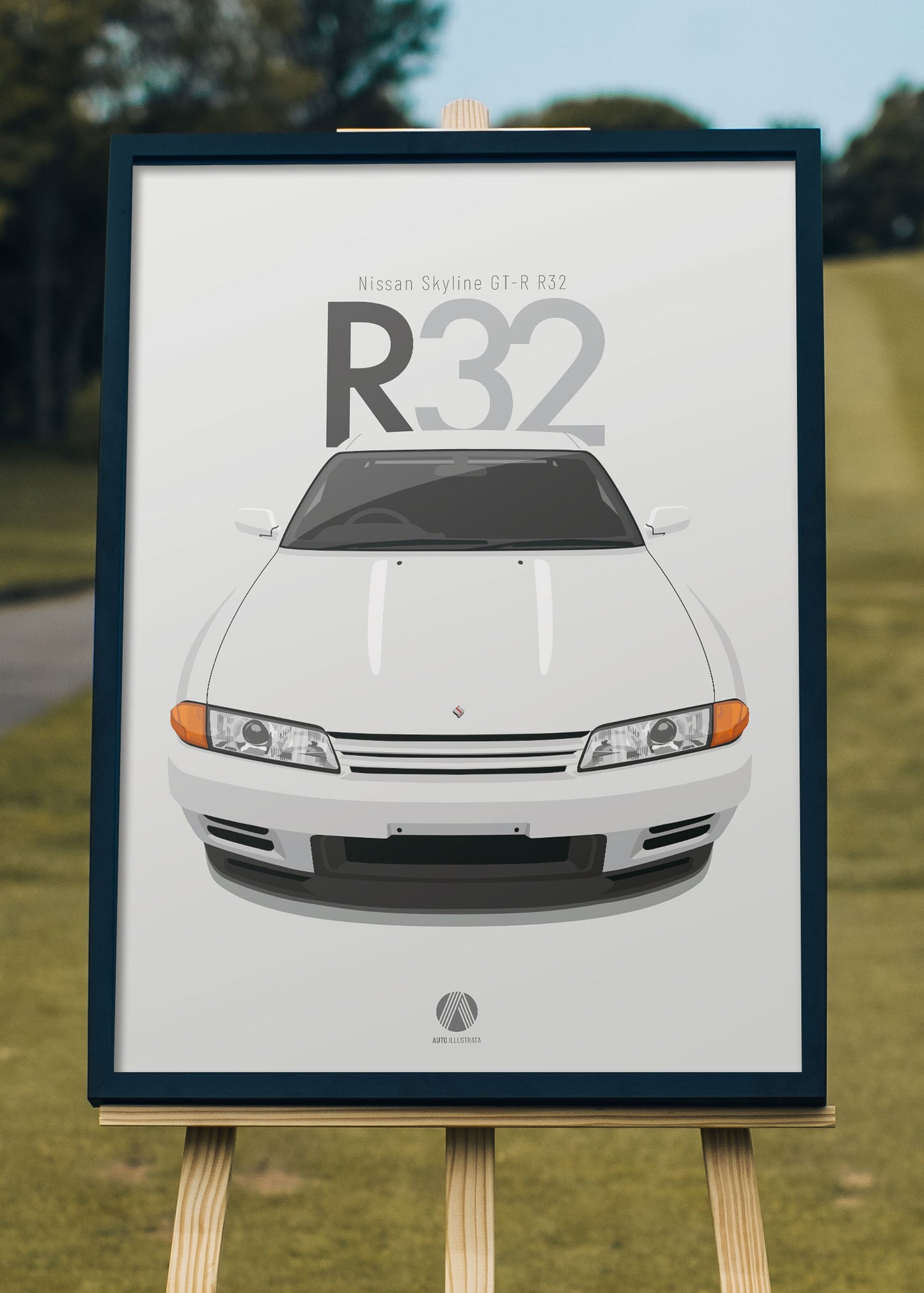 1989 Nissan Skyline R32 GTR - White - poster print