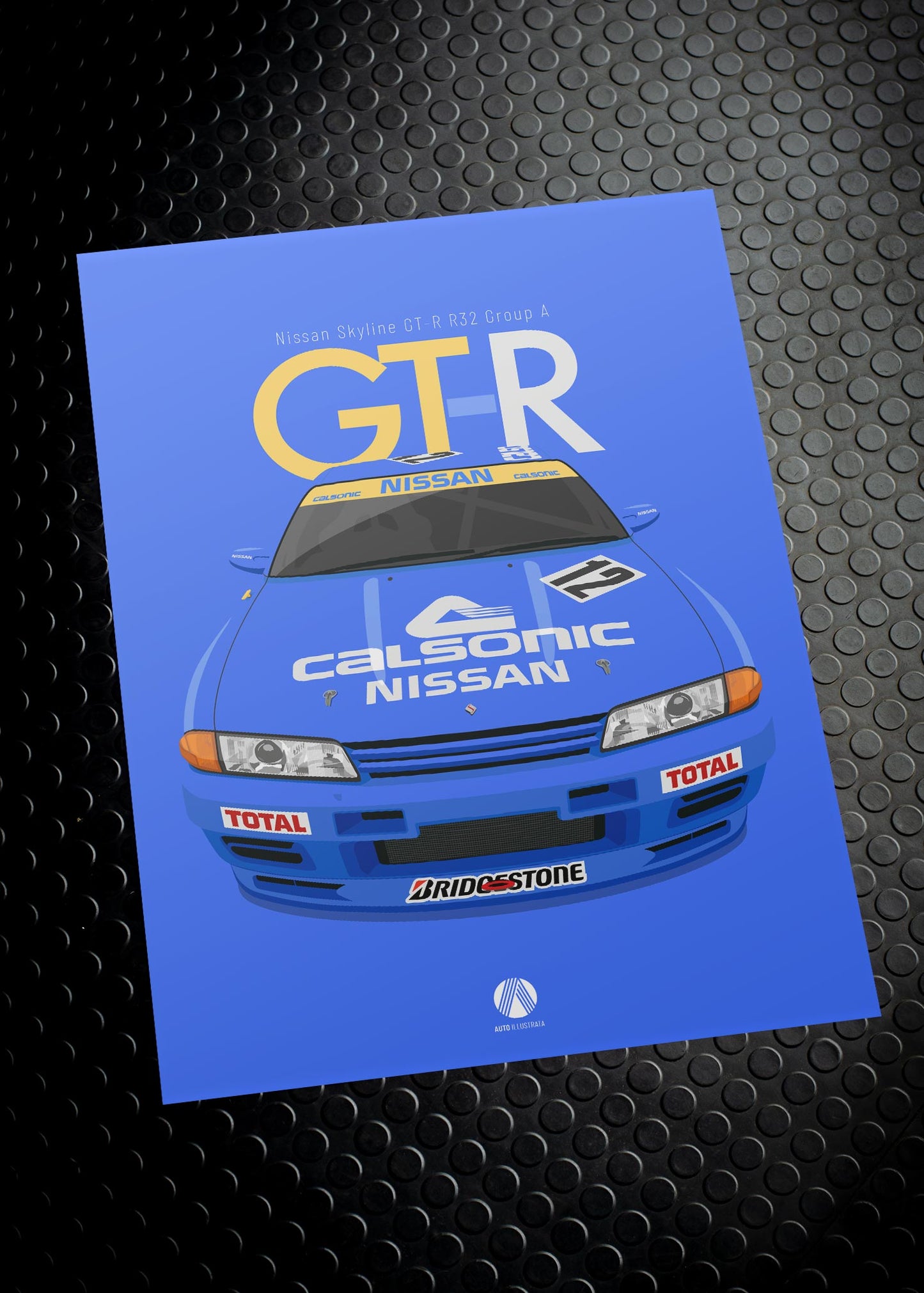 1990 Nissan Skyline R32 GT-R Group A Calsonic - poster print