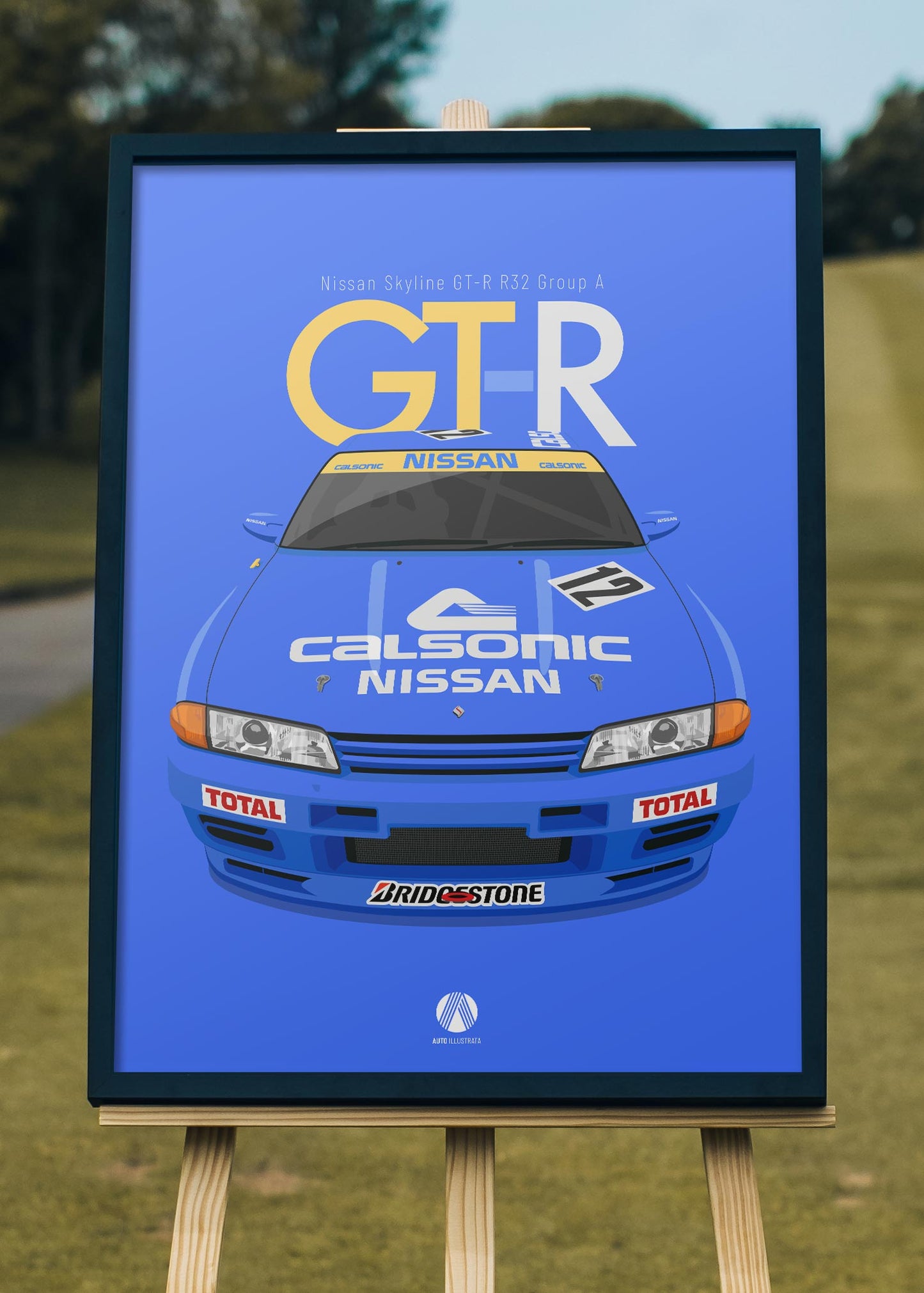 1990 Nissan Skyline R32 GT-R Group A Calsonic - poster print