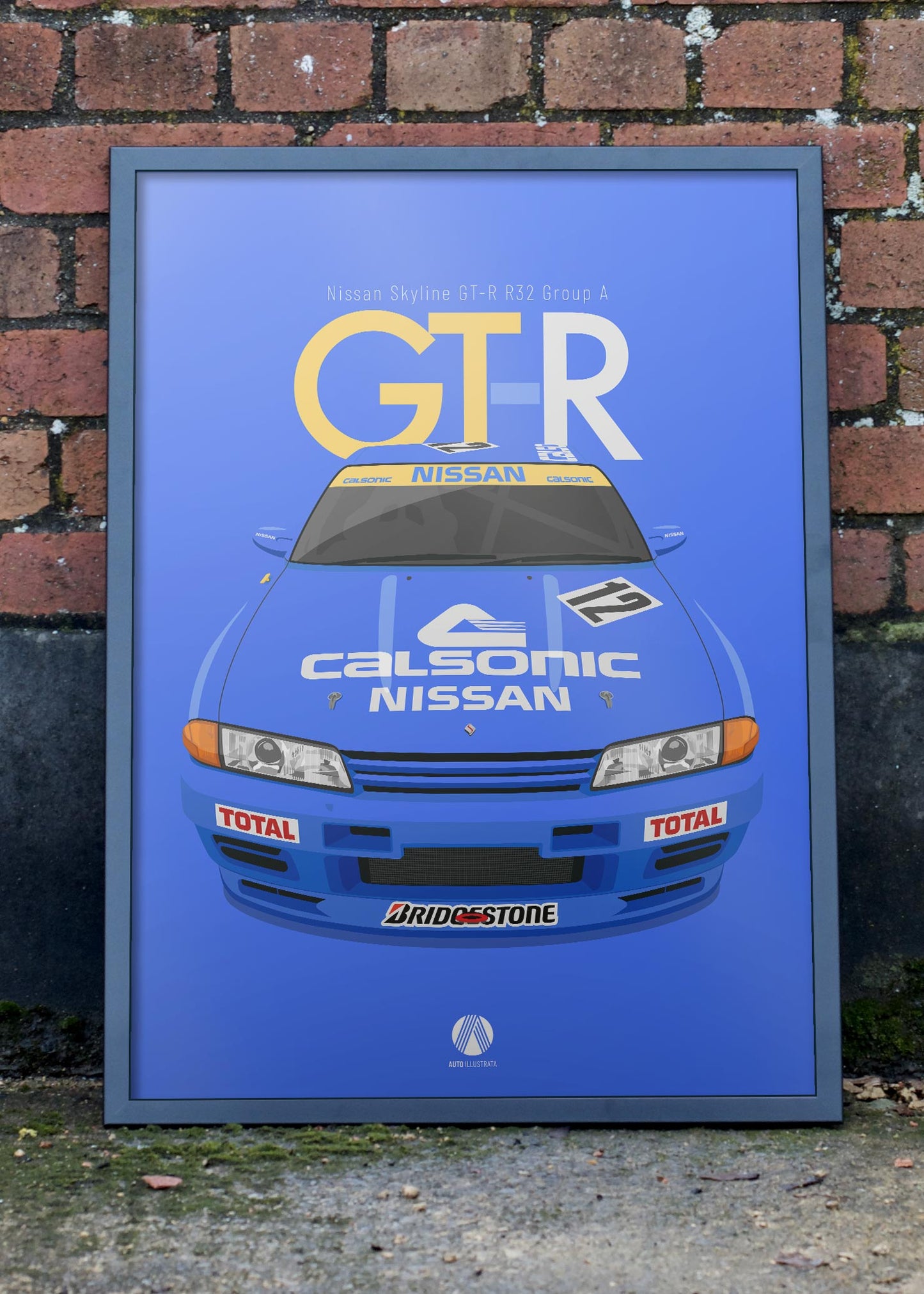 1990 Nissan Skyline R32 GT-R Group A Calsonic - poster print