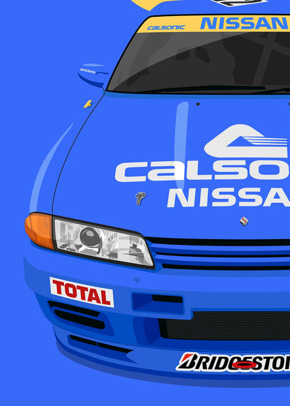 1990 Nissan Skyline R32 GT-R Group A Calsonic - poster print