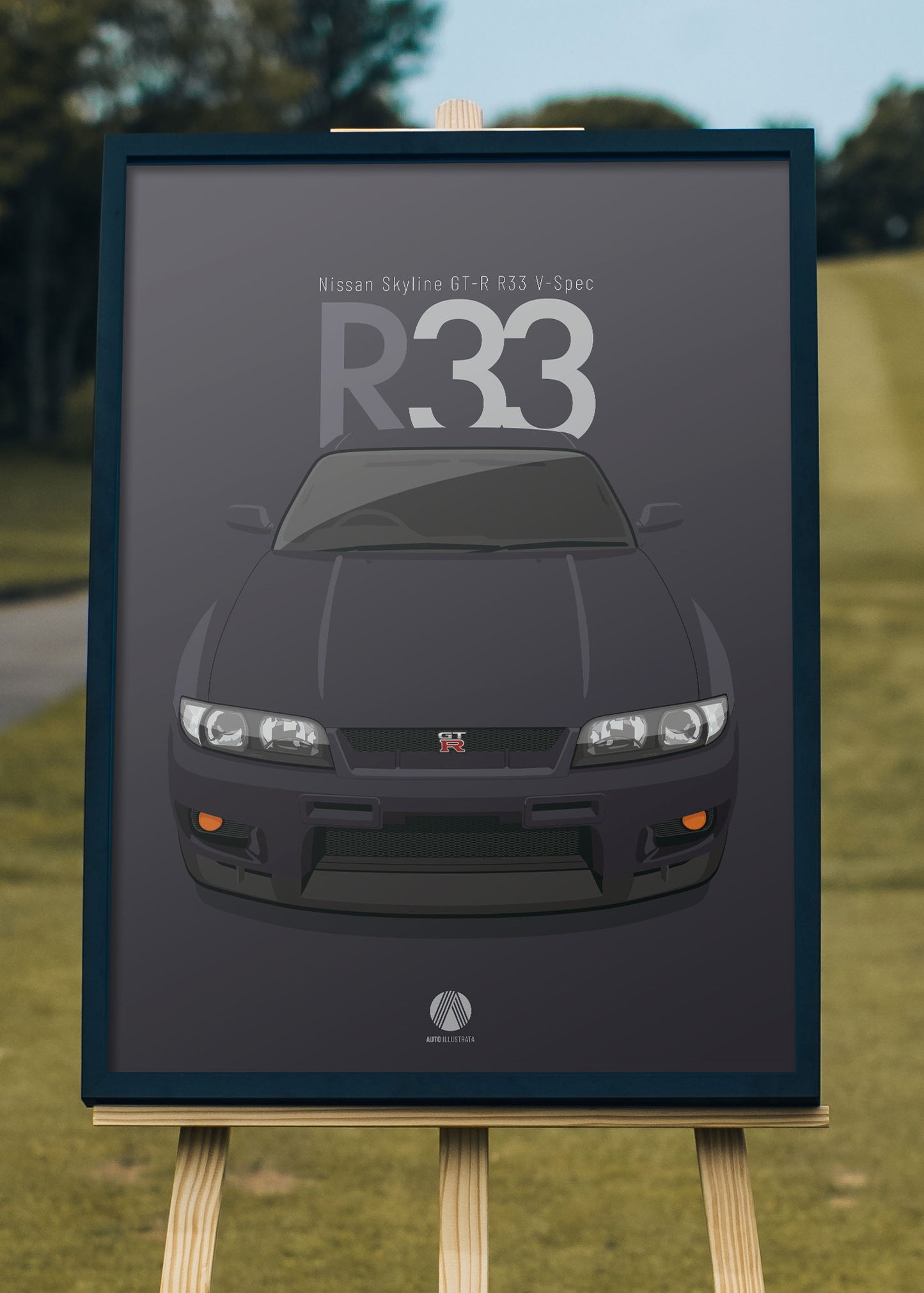 1996 Nissan Skyline R33 GTR V-Spec - Dark Grey Pearl - poster print