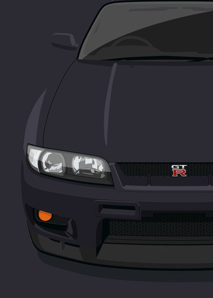 1996 Nissan Skyline R33 GTR V-Spec - Dark Grey Pearl - poster print