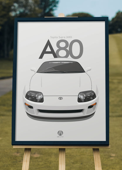 1993 Toyota Supra (A80) - White - poster print