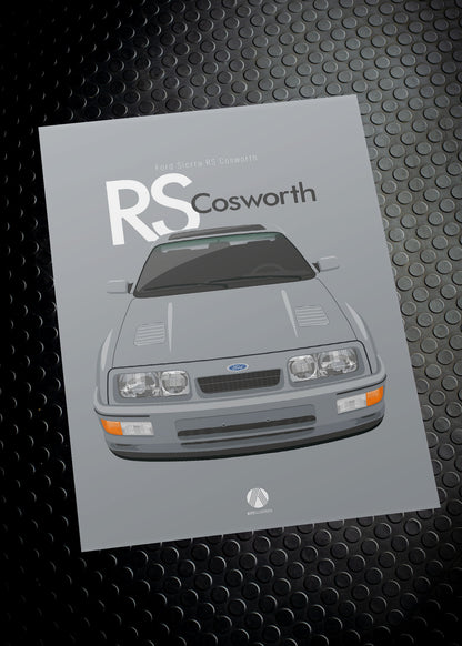 1986 Ford Sierra RS Cosworth - Moonstone Blue - poster print